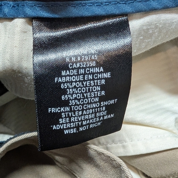 VOLCOM (32) Men's Tan Flat Front Chino Skateboarding Shorts - Picture 5 of 7